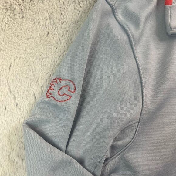 Nike Golf 1/4 Zip Shirt Mens Size Large Long Sleeve Dri Fit NHL Calgary Flames H - Picture 6 of 12
